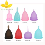 Medical Grade Women Silicone Menstrual Cup with Cloth Bag